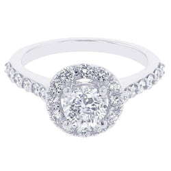 Solitario Con Accenti Anello Halo Con Naturale Diamante Da 2.10 Carati
