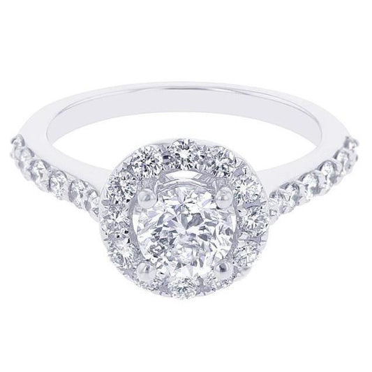 Solitario Con Accenti Anello Halo Con Naturale Diamante Da 2.10 Carati