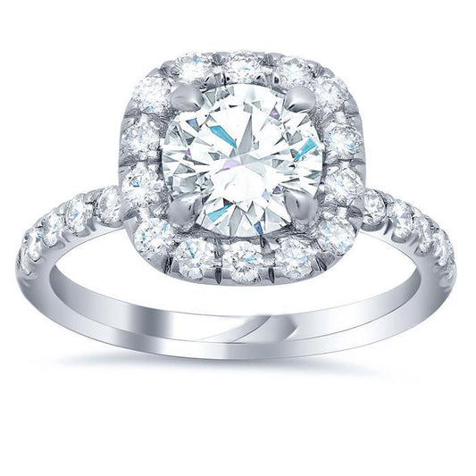 Solitario Con Accenti Halo Genuino Diamond Ring 4.60 Carati