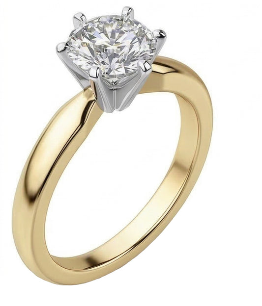 vero round diamante anello angolo laterale