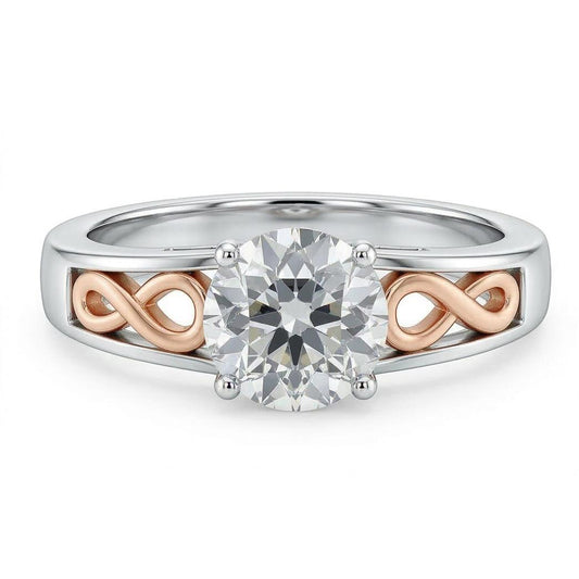 vero round diamante 1.50carati anello angolo laterale