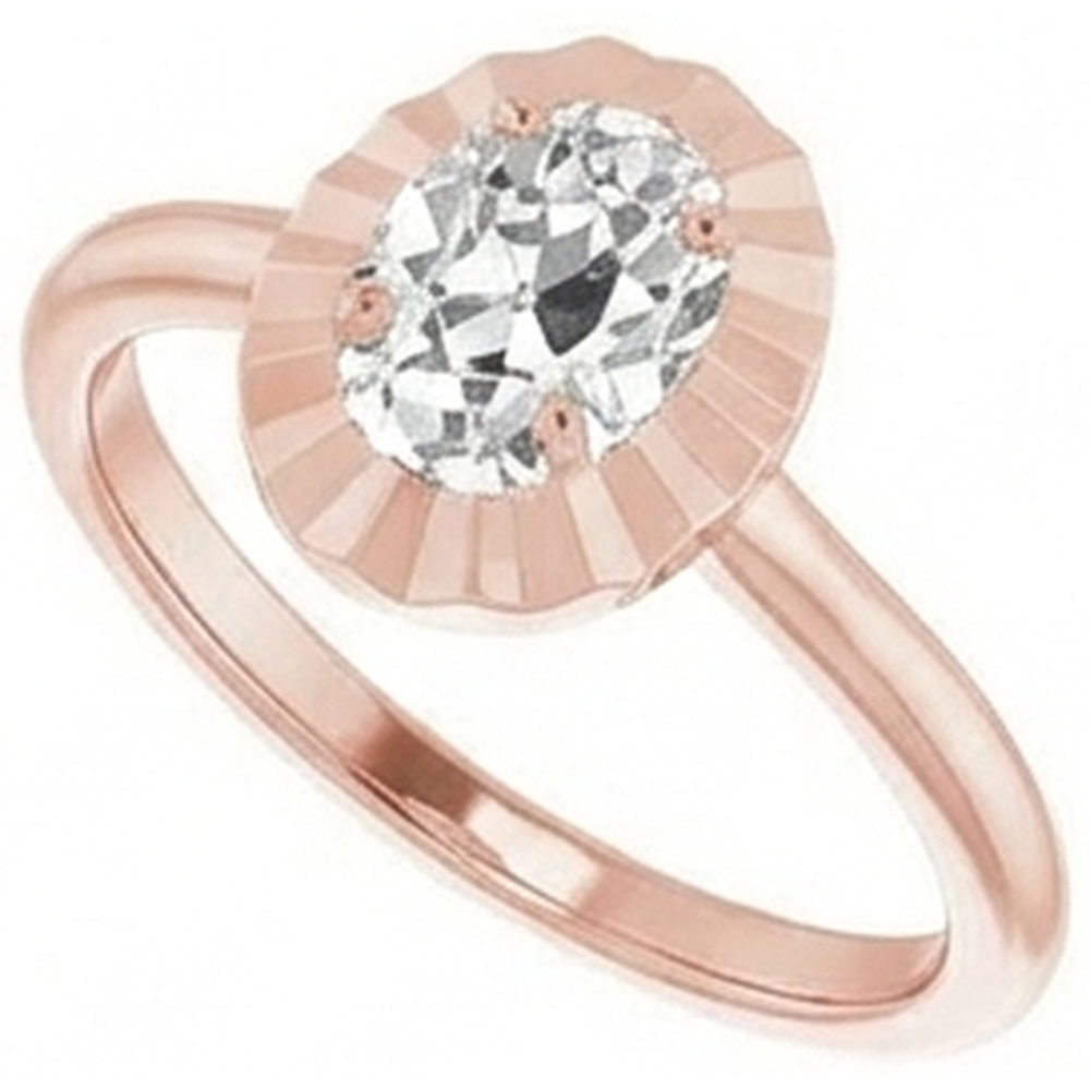 vero oval diamante 3.25carati fede eternity angolo laterale