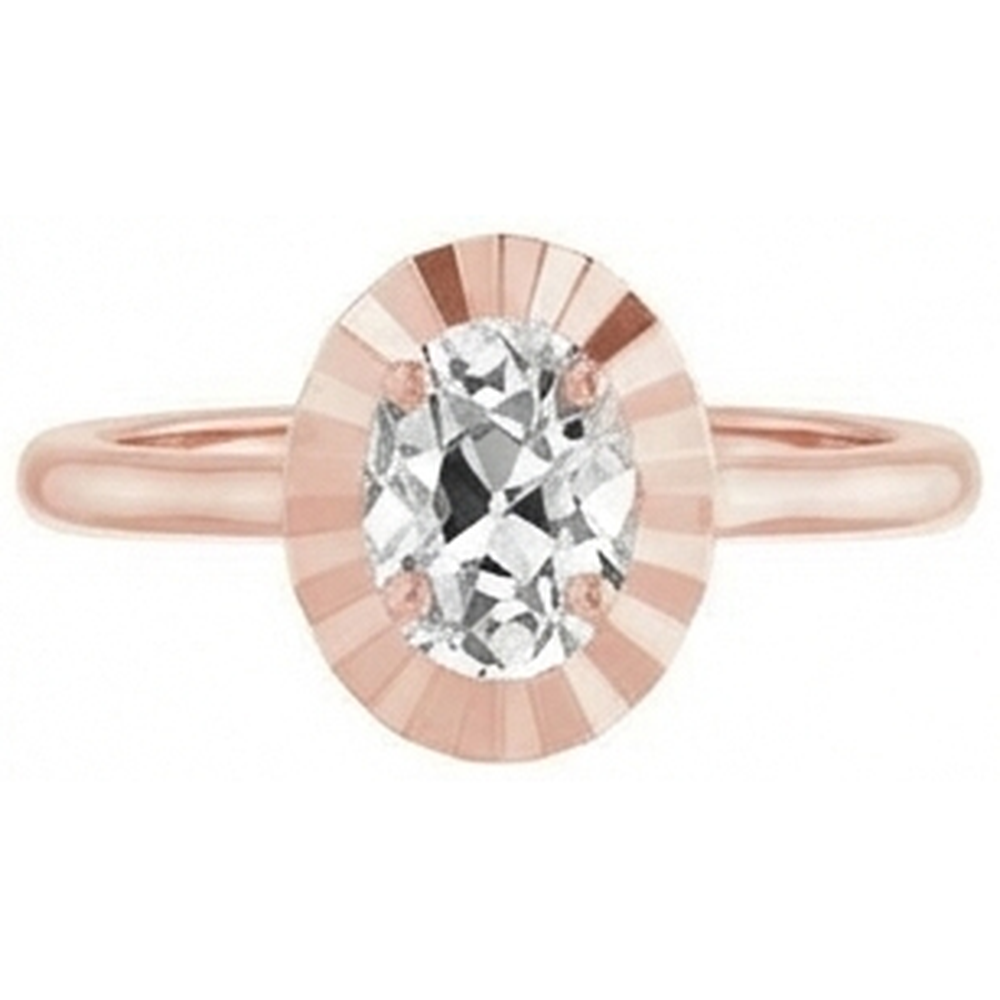 vero oval diamante 3.25carati fede eternity vista dall'alto