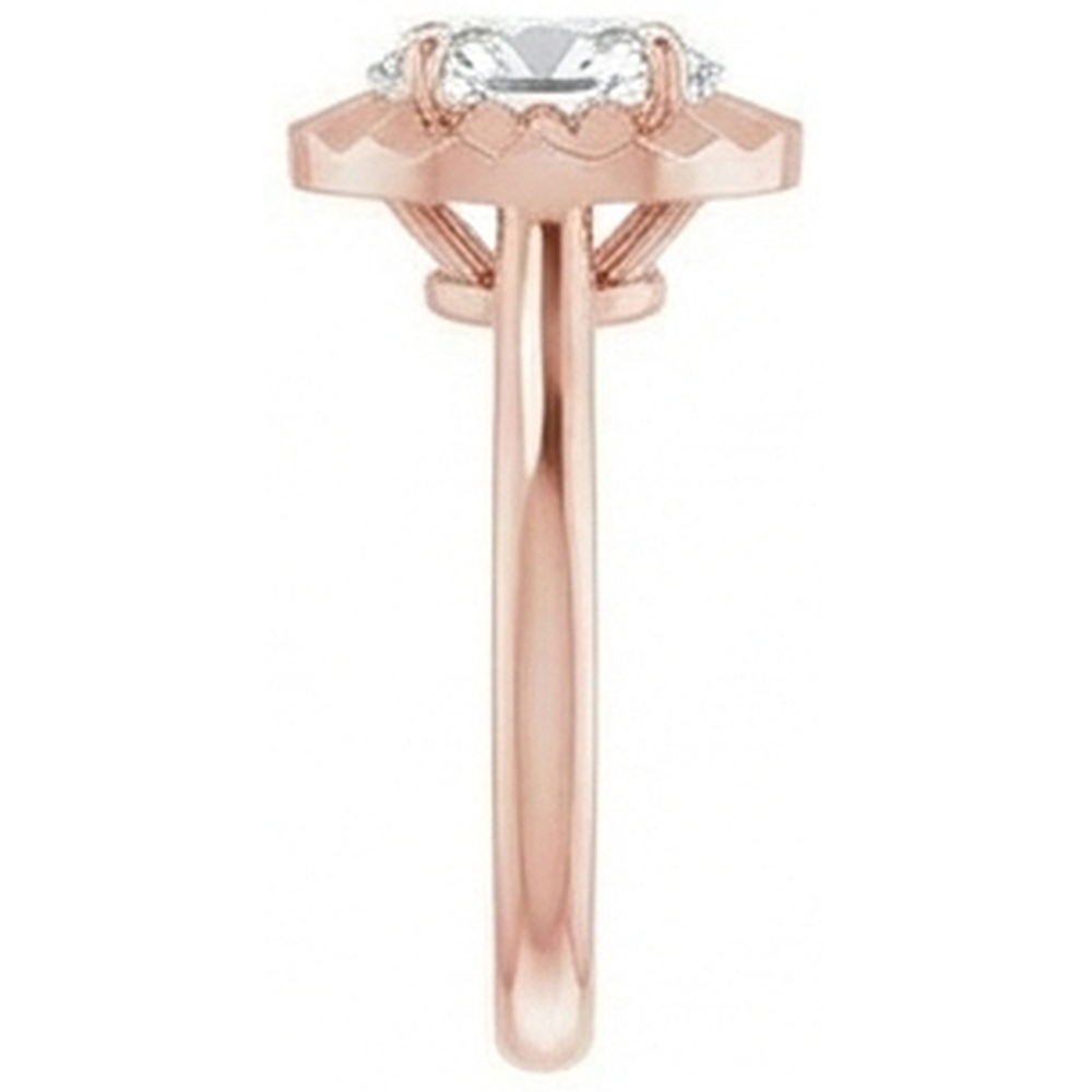 vero oval diamante 3.25carati fede eternity vista di profilo