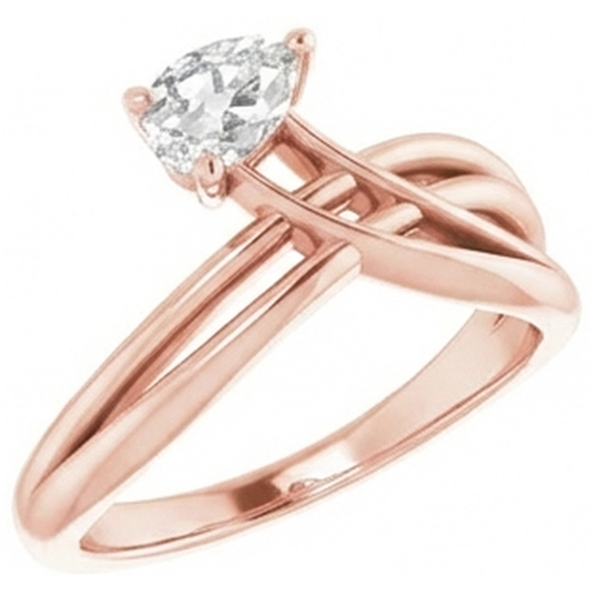 vero pear diamante 2carati anello angolo laterale