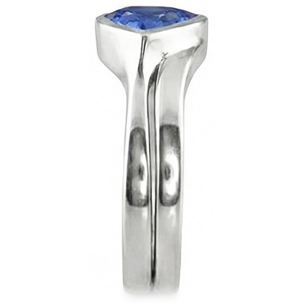 Solitario Set di fedi nuziali Trilioni di zaffiri Set di castoni da 1.50 carati