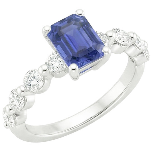 vero emerald diamante 4.25carati anello angolo laterale