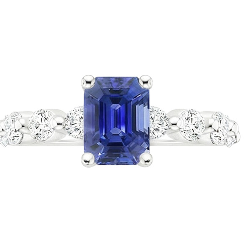 vero emerald diamante 4.25carati anello vista di profilo