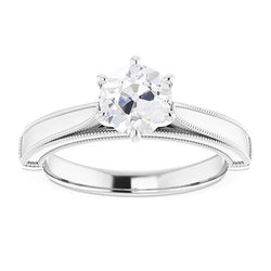 Solitario Anello Anniversario Con Vero Diamante Taglio Vecchio Stile Antico 2 Carati