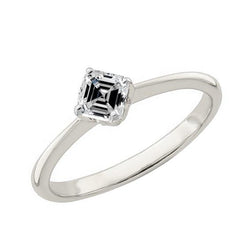 Solitario Anello Di Fidanzamento Asscher Naturale Diamante 14K Oro Bianco 1.50 Carati