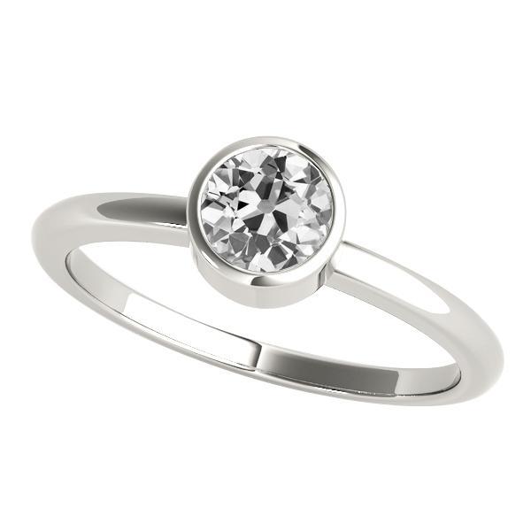 Solitario Fede Nuziale Da Donna Vecchio Minatore Naturale Diamante Bezel Set 1,5 Carati