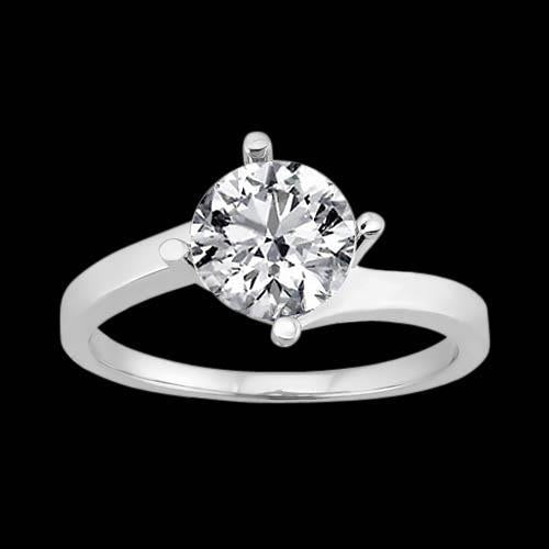 Solitario Fede Nuziale Genuino Diamante 3 Carati in Oro Bianco 14K Gioielli
