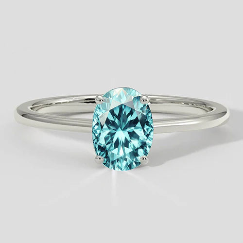 Solitario di tormalina Paraiba ovale senza tempo