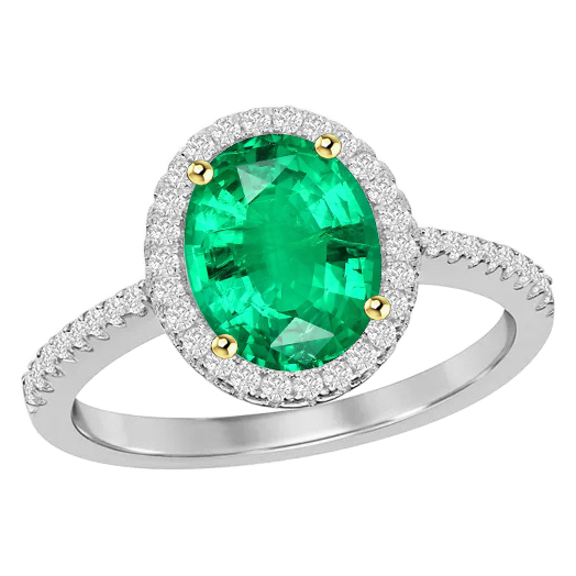 Premium Smeraldo Fine Anello con Gemma 2 carati – vista principale