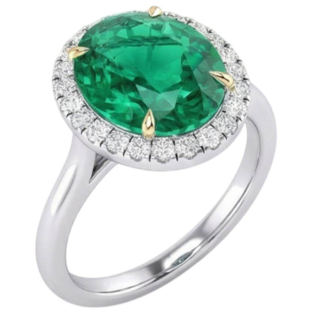 Di lusso Anello Pietra Colorata 3,50 carati – vista laterale