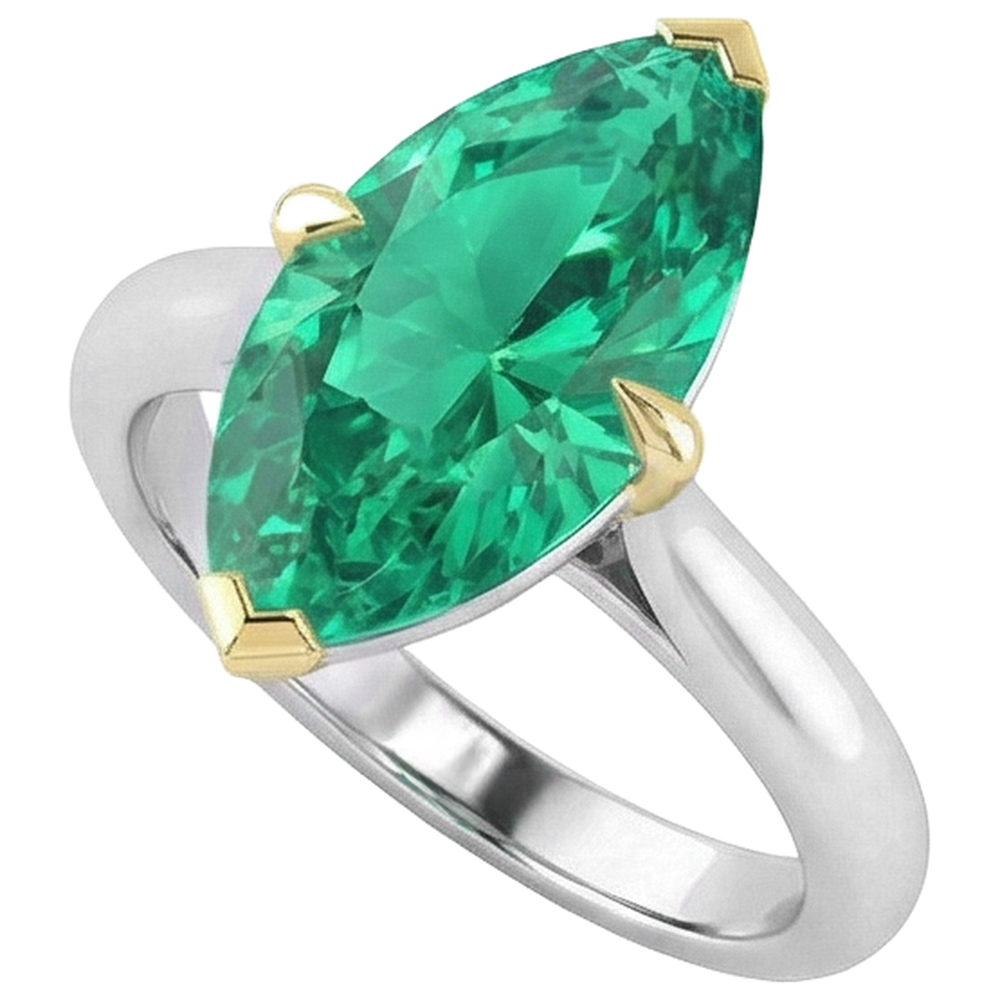 Smeraldo Fine Anello con Pietra Preziosa – vista laterale