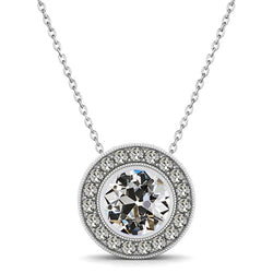 Premium Brillante Pendente 1,50 carati – Oro 14 Carati Bianco