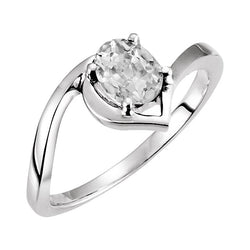 Oro Bianco 14K Brillante Anello Monopietra – 3-carati Taglio Old