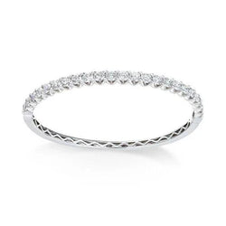 Sparkling Taglio Rotondo Vero Diamante 5 Carati Braccialetto Oro Bianco 14K