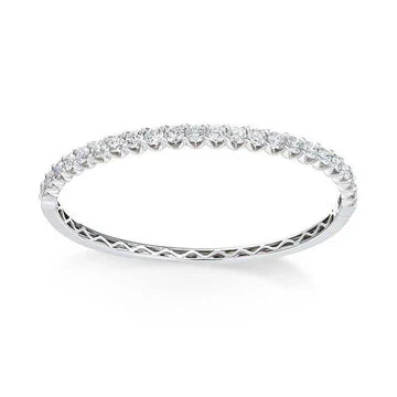 Sparkling Taglio Rotondo Vero Diamante 5 Carati Braccialetto Oro Bianco 14K