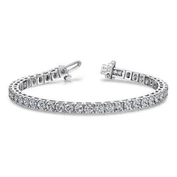 Sparkling White Gold Taglio rotondo 8.80 Ct Vero Diamanti Bracciale Tennis