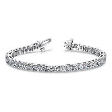 Sparkling White Gold Taglio rotondo 8.80 Ct Vero Diamanti Bracciale Tennis