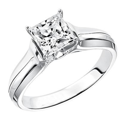 Splendida Fede Nuziale Con Genuino Diamante Solitario Taglio Principessa Da 2.25 Ct