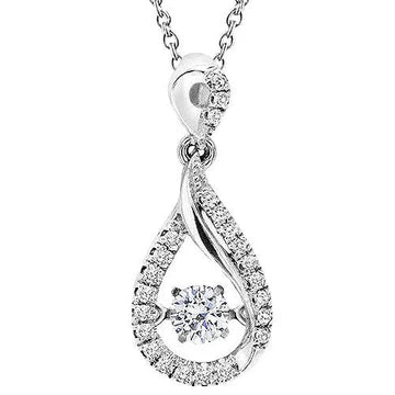 Splendida Collana Pendente Con Vero Diamante Tondo Da 1,25 Carati In Oro Bianco 14K