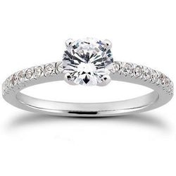 Splendida Fede Nuziale Con Genuino Diamanti Tondi Taglio Brillante Da 2,80 Carati Con Oro Bianco 14K
