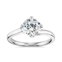 Splendida Fede Nuziale Con Vero Diamante Solitario A Taglio Rotondo Da 2.50 Ct
