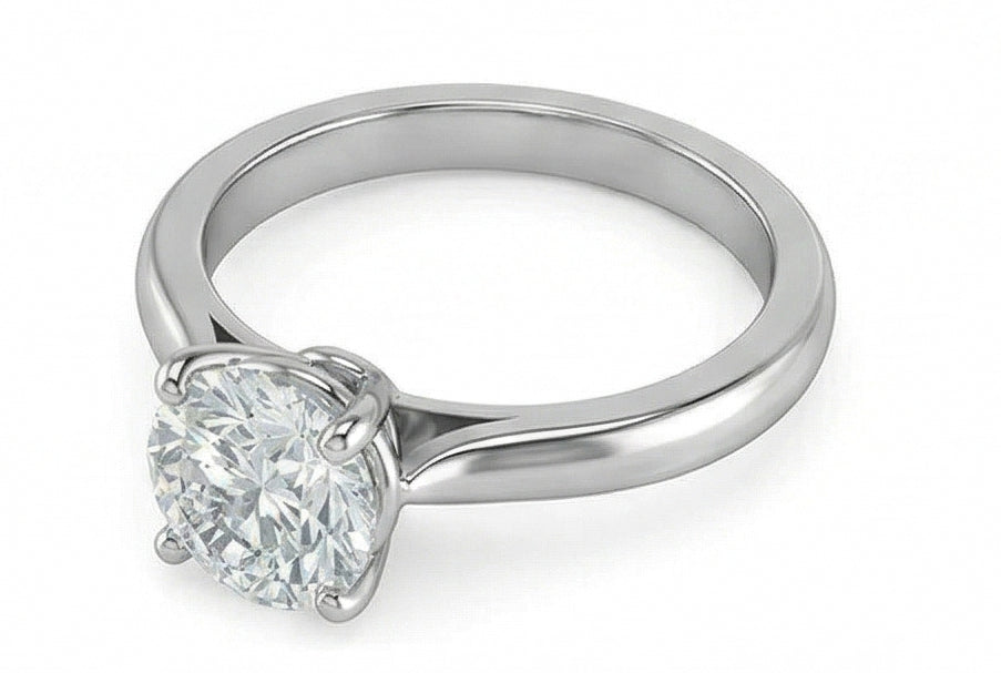Splendido Anello Con Vero Diamante Naturale Autentico ( non creato in laboratorio ) Solitario A Taglio Rotondo Da 2,75 Ct A 4 Griffe