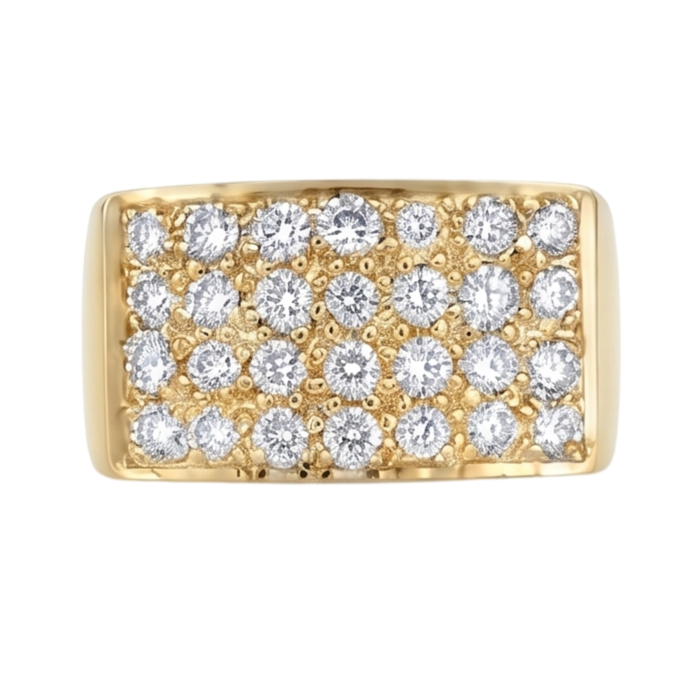 Splendido Anello In Oro Giallo Con Genuino Diamante Naturale Autentico ( non creato in laboratorio ) A Taglio Rotondo Da 1.40 Carati
