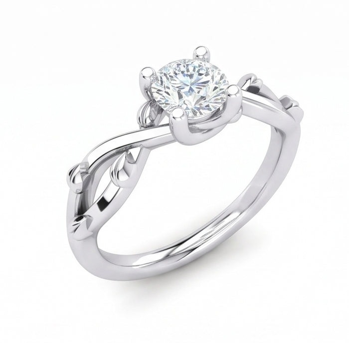 vero round diamante 1.75carati anello angolo laterale