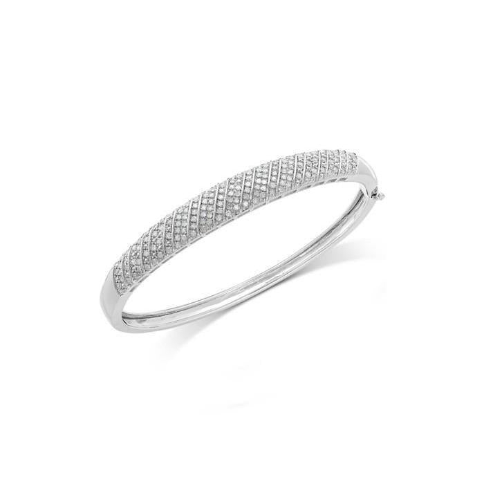 Splendido Bracciale Con Genuino Diamanti Rotondi In Oro Bianco Da 4.50 Ct