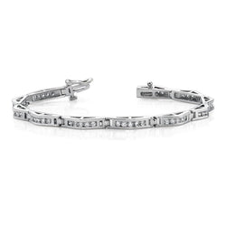 Splendido Bracciale Con Set Di Canali Di Naturale Diamanti Taglio Rotondo 6 Carati