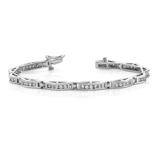 Splendido Bracciale Con Set Di Canali Di Naturale Diamanti Taglio Rotondo 6 Carati