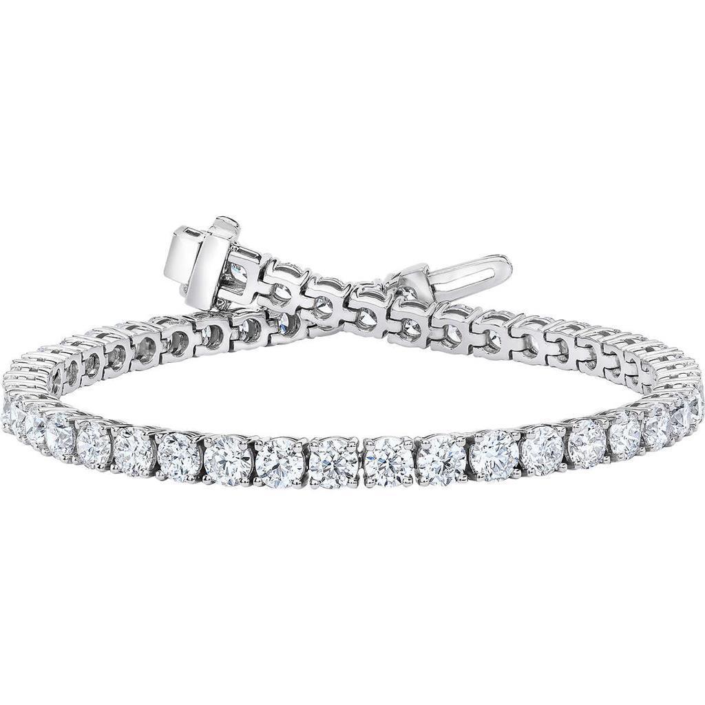 Splendido Bracciale Da Tennis Con Naturale Diamanti Rotondi Incastonati In Oro Massiccio 7.50 Ct