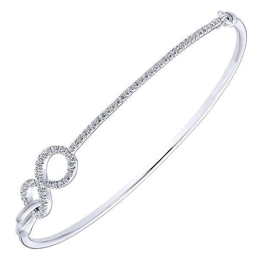 Splendido Bracciale Rigido In Oro Bianco 14K Con Naturale Diamanti Taglio Rotondo 3.25 Ct