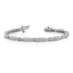 Splendido Bracciale Rotondo Con Vero Diamanti In Oro Bianco Massiccio 5.50 Carati