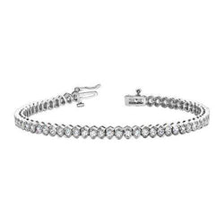 Splendido Bracciale Tennis In Oro Bianco Con Genuino Diamanti Taglio Rotondo Bianco 11 Carati