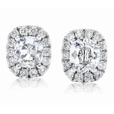 Splendido Cuscino E Orecchini A Lobo Con Genuino Diamante Taglio Rotondo Da 5.50 Carati