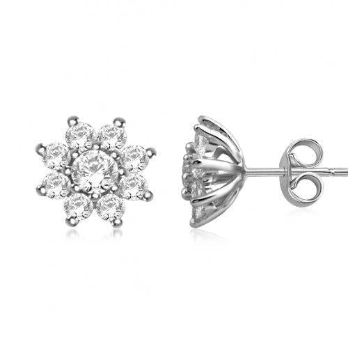 Splendido Orecchino A Forma Di Fiore Con Naturale Diamanti A Taglio Rotondo Da 5.00 Ct.
