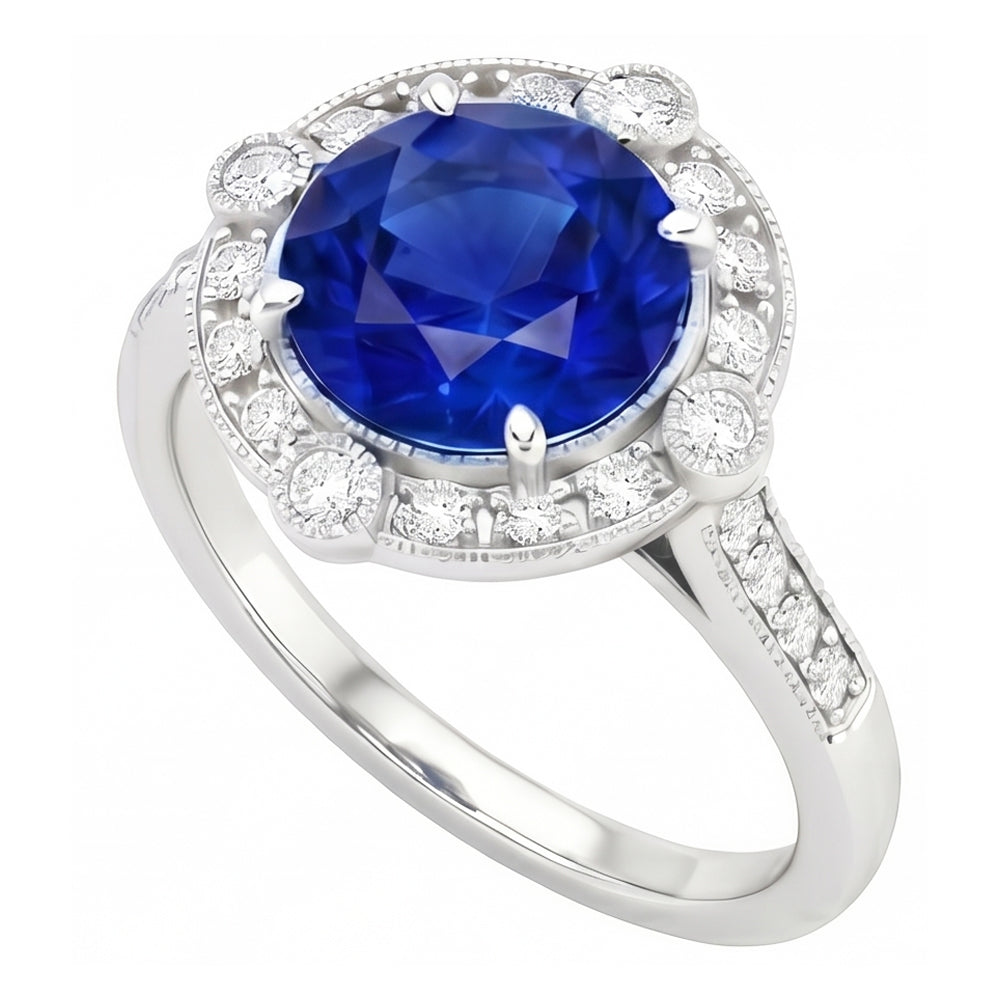 vero round diamante 5.60carati anello angolo laterale