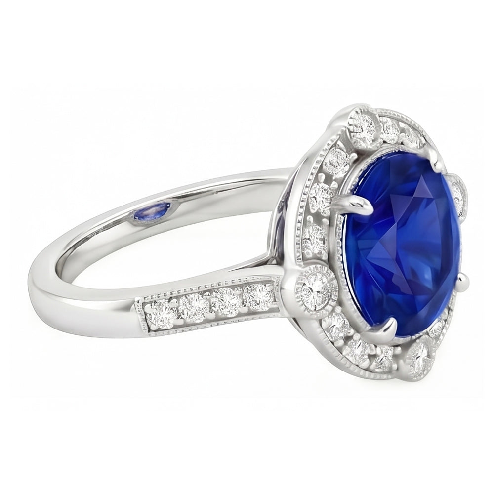 vero round diamante 5.60carati anello vista dall'alto