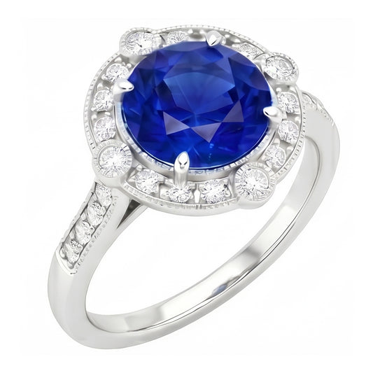 vero round diamante 5.60carati anello vista frontale
