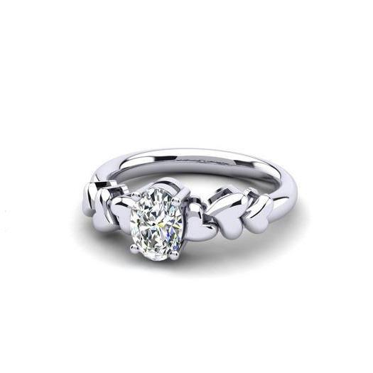 Splendido Anello Di Fidanzamento Con Naturale Diamante Solitario Taglio Ovale Da 1.75 Ct