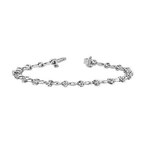 Splendido Bracciale Tennis Con Naturale Diamanti Rotondi Gioielli In Oro Bianco 3 Carati