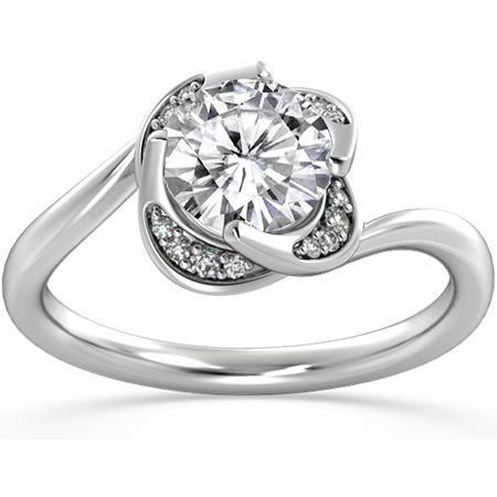 Splendido Genuino Diamante Rotondo Da 2,50 Carati Con Anello Di Fidanzamento In Oro Bianco 14K