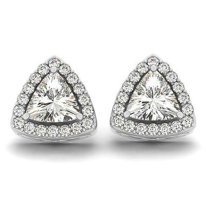 Splendido Orecchino A Forma Di Trilione E Taglio Rotondo Con Vero Diamanti Da 4,70 Ct