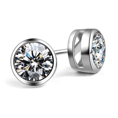 Splendido Orecchino Da Donna Con Naturale Diamanti A 3 Carati In Oro Bianco 14K